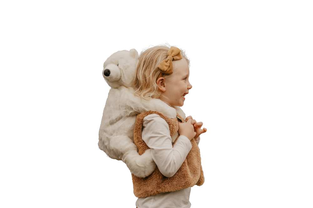Backpack polar bear